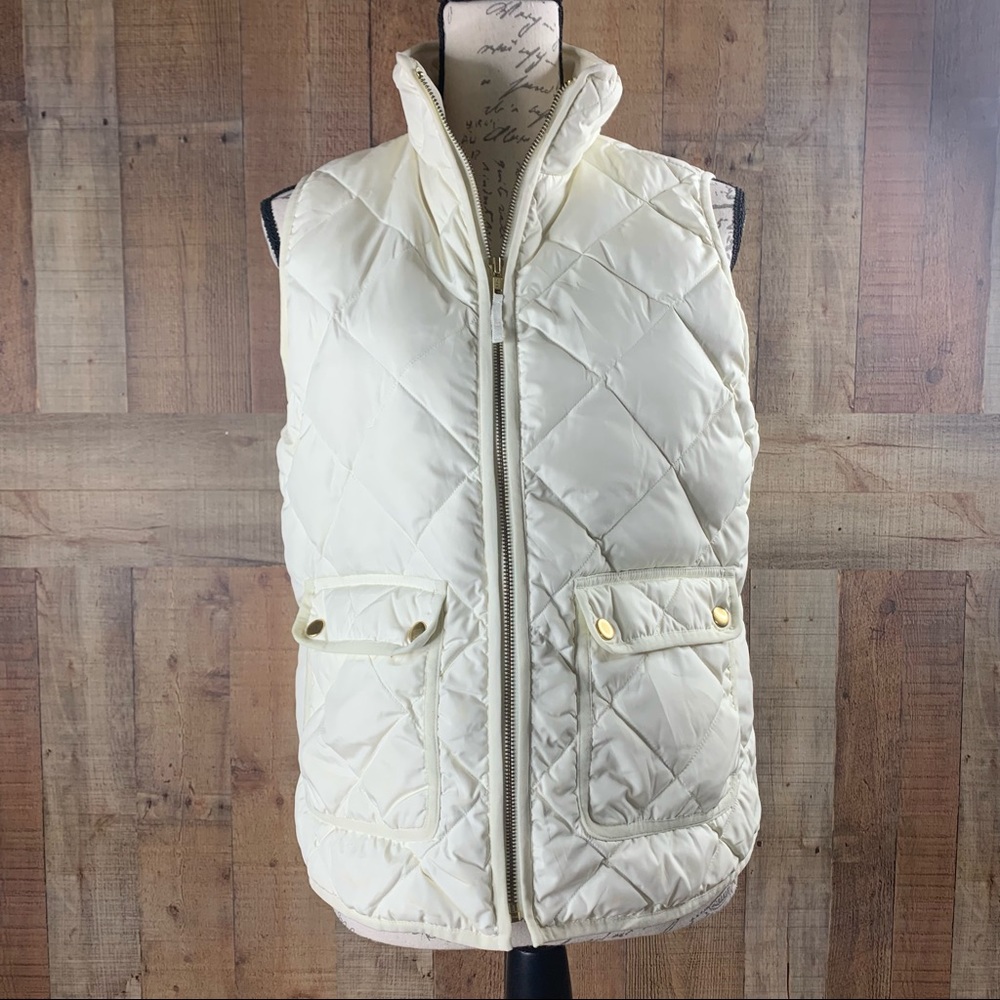 J. Crew Ivory Excursion Puffer Vest